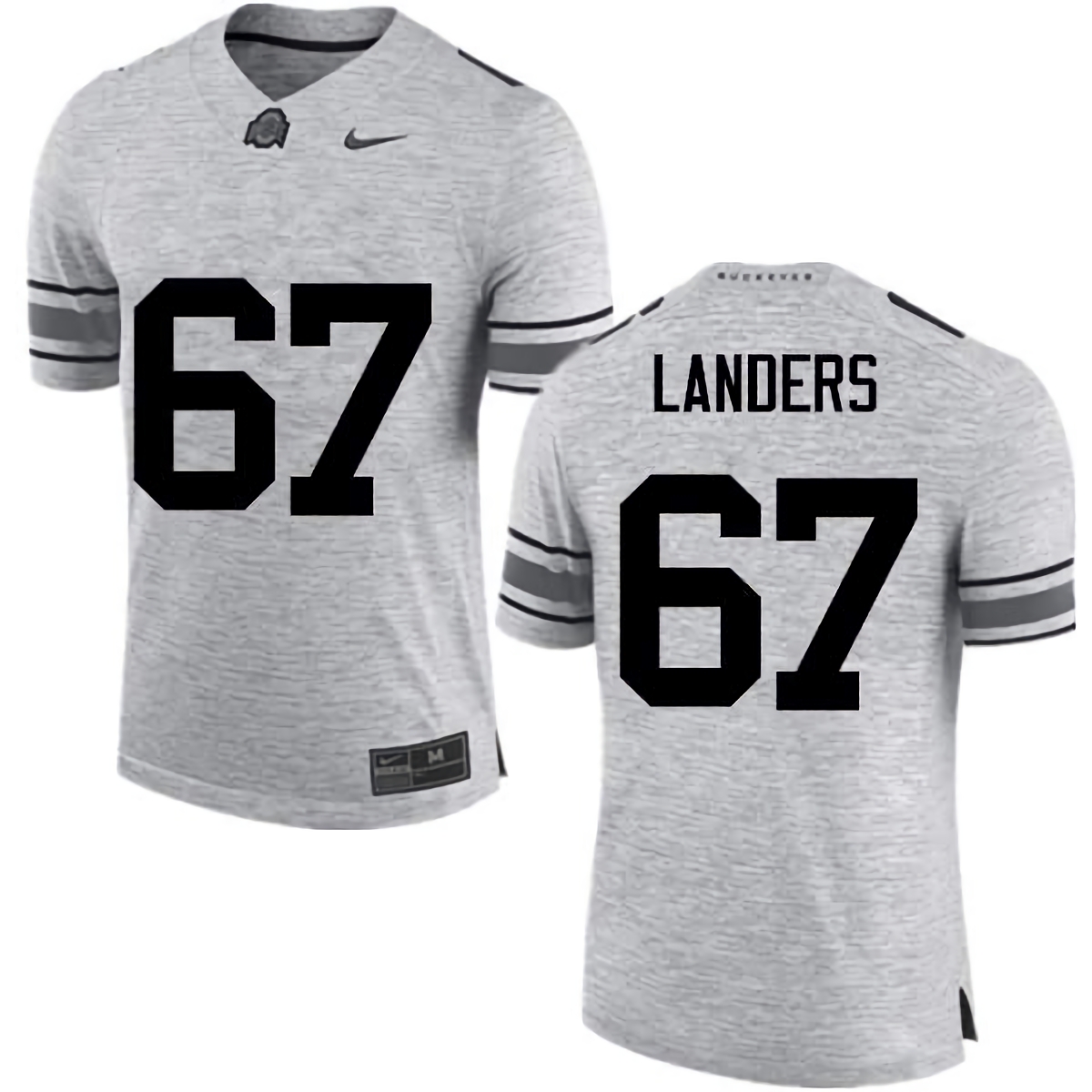 Robert Landers Ohio State Buckeyes Men's NCAA #67 Nike Gray College Stitched Football Jersey EJJ8356EA